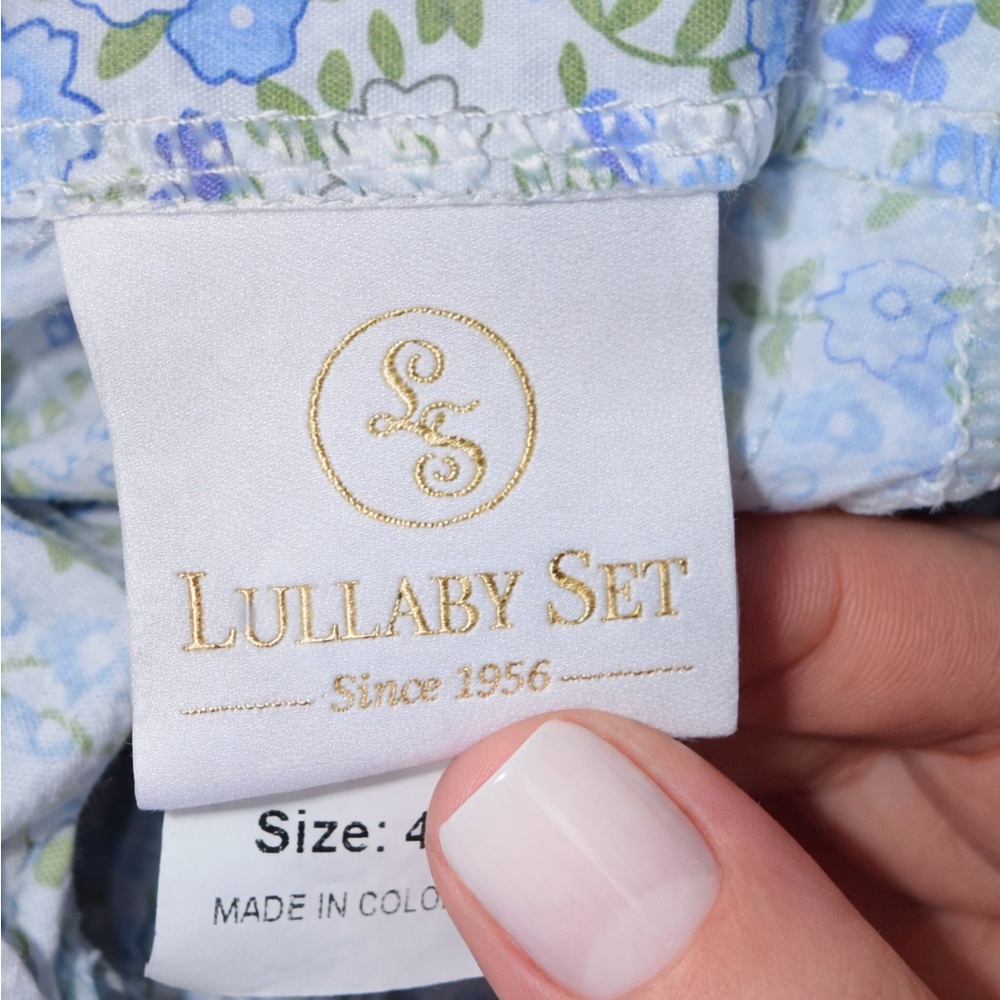 Lullaby Set - Pink Blue Rosebud Floral Timeless Delicate Lace Easter Dress 4T - Picture 5 of 6